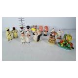 Lot of vintage salt and pepper shakers including