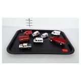 Advertising car lot, matchbox sized cars with