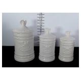 3 vintage ceramic canisters with a bicentennial