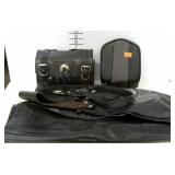 Motorcycle accessories. Backrest, handlebar bag,