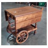 Tea Service Cart, drop leaves, drawer on end,