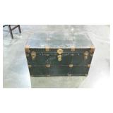 Large steamer trunk made with genuine vulcanized