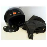Motorcycle accessories.  Helmet, visor, scull cap