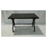 Stool. Cast iron base with Eagles and wood top.