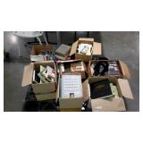 Books. Several boxes of assorted tiltles, authors
