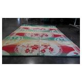 4ft x 6ft outdoor rug in bright floral pattern.