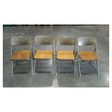 Set of four Samsonite folding chairs with vinyl