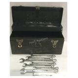 Sherman-Klove co metal tool box with wrenches and