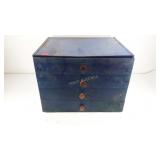 Metal case with four drawers with wood fronts,