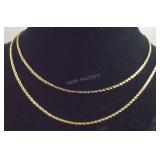 Two gold over Sterling chains 22in and 30in