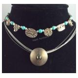 Two Sterling necklaces 15 in and 17in