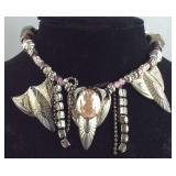 Sterling silver beaded necklace 16in