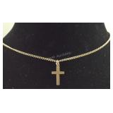 Cross necklace 18in cross is 10k gold but chain