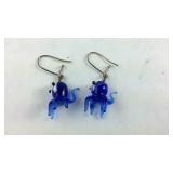 Blue spider earrings