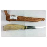 Knife with case signed on blade