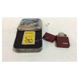 Zippo lighter and a camel advertising lighter