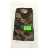 Wrist camo leather wallet