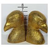 Brass eagle head bookends
