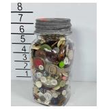 Ball jar full of buttons