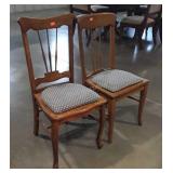 Two Oak Dining Side Chairs, non matched yet both