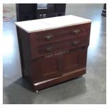 Marble Top Washstand, 2 drawers, chamber doors
