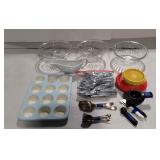 Cookware, Tupperware,  ceramic muffin pan, glass