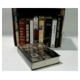 Box of books on WWII and The Holocaust.