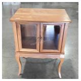 Show case style Side Stand, modern oak, glass