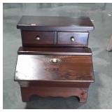 Pine Living Room End Table, top drawer over tilt