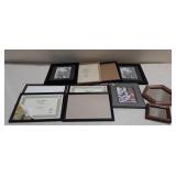 Picture Frames, & 2 Small Framed Mirrors
