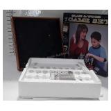 Glass and wood seven-game set for ages 8 and up
