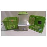 2 Stacking Crates, & 2 Small Sterilite Totes w/