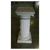 Light weight resin, column style glass top