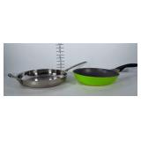2 skillets, one by cuisinart and one by Neoflam.