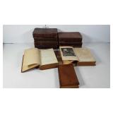 Leather bound books, early surgery books, "A