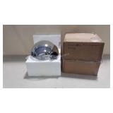 12" Lighted Garden Decor Silvery Sphere