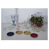 4 West Bend leaf design coasters, salt dishes,