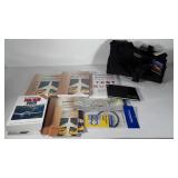 Jeppewen flight bag with instruction books, test