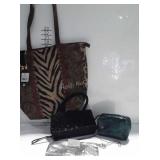 3 hand bags and large tote