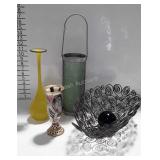 Home decor vases, basket and candle holder