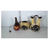 2 Apache Pottery Pieces, & 1 Decor Lamp made in