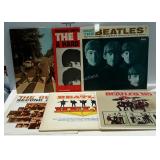 Six BEATLES albums. 33 RPM.