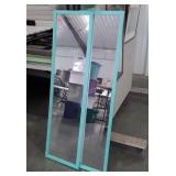 Pair of Mirrors, 15x50", beach house green color,