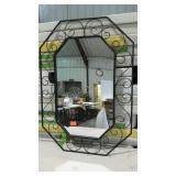 Mirror with metal scroll frame. 28"×20". Seller