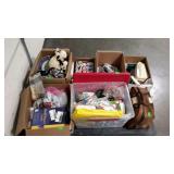 Bowling ball in bag, phone, lamp, books, stuffed