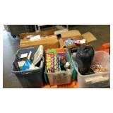 Piggy bank, books, floor pads, sleeping bag, case