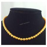 Freshwater golden pearl necklace 18in