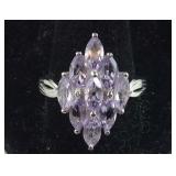 Size 10 Rose de France amethyst ring platinum