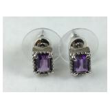 Amethyst earrings stainless steel