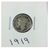 1919 Mercury Dime